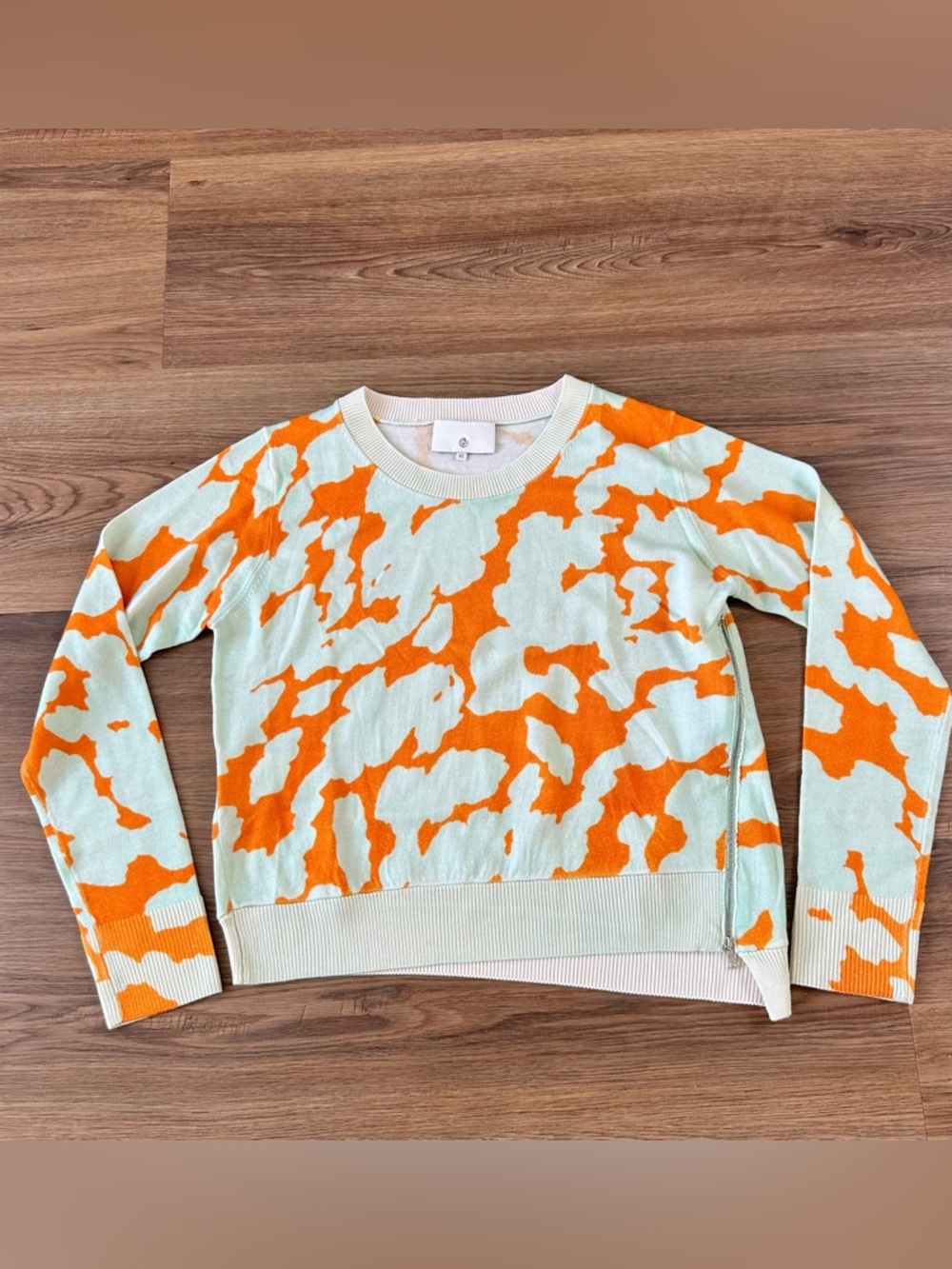 3.1 Phillip Lim Wool Sweater Side Zip Orange Lightweight Colorful Luxury Chic XS